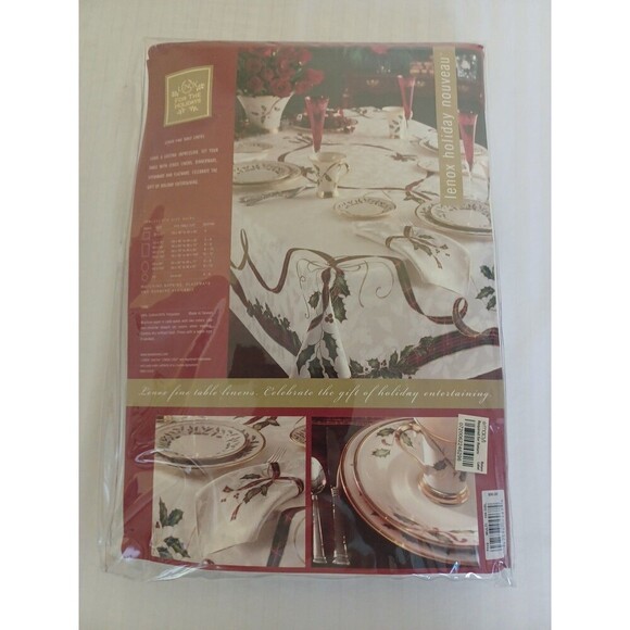 Lenox Other - Lenox Holiday Nouveau NWT tablecloth 60x104” oblong new classic Christmas linens